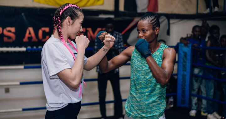 PFL Africa stars Juliet Ukah and Ceileigh Niedermayr face off at open workout in Kinshasa, Congo ahead of historic PFL Cape Town event