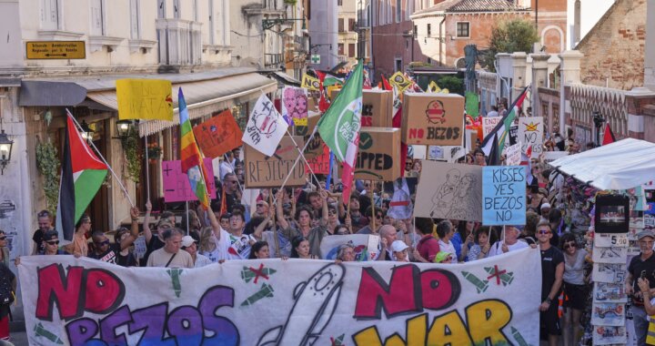 'Kisses yes, Bezos No,' protesters say, as Bezos wedding stirs controversy in Venice