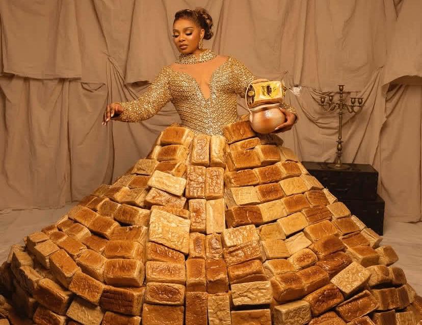 AMVCA: BBNaija’s Queen sparks Guinness World Records buzz after bread outfit