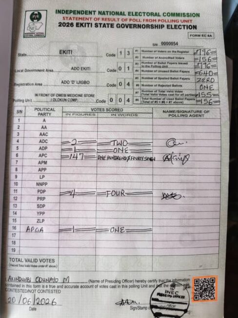 INEC Begins Ward Collation Of Ekiti Election Results INEC Begins Ward Collation Of Ekiti Election Results